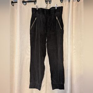 Marc By Marc Jacobs Black Jogger Sweatpants with Zip Pockets 100% Silk